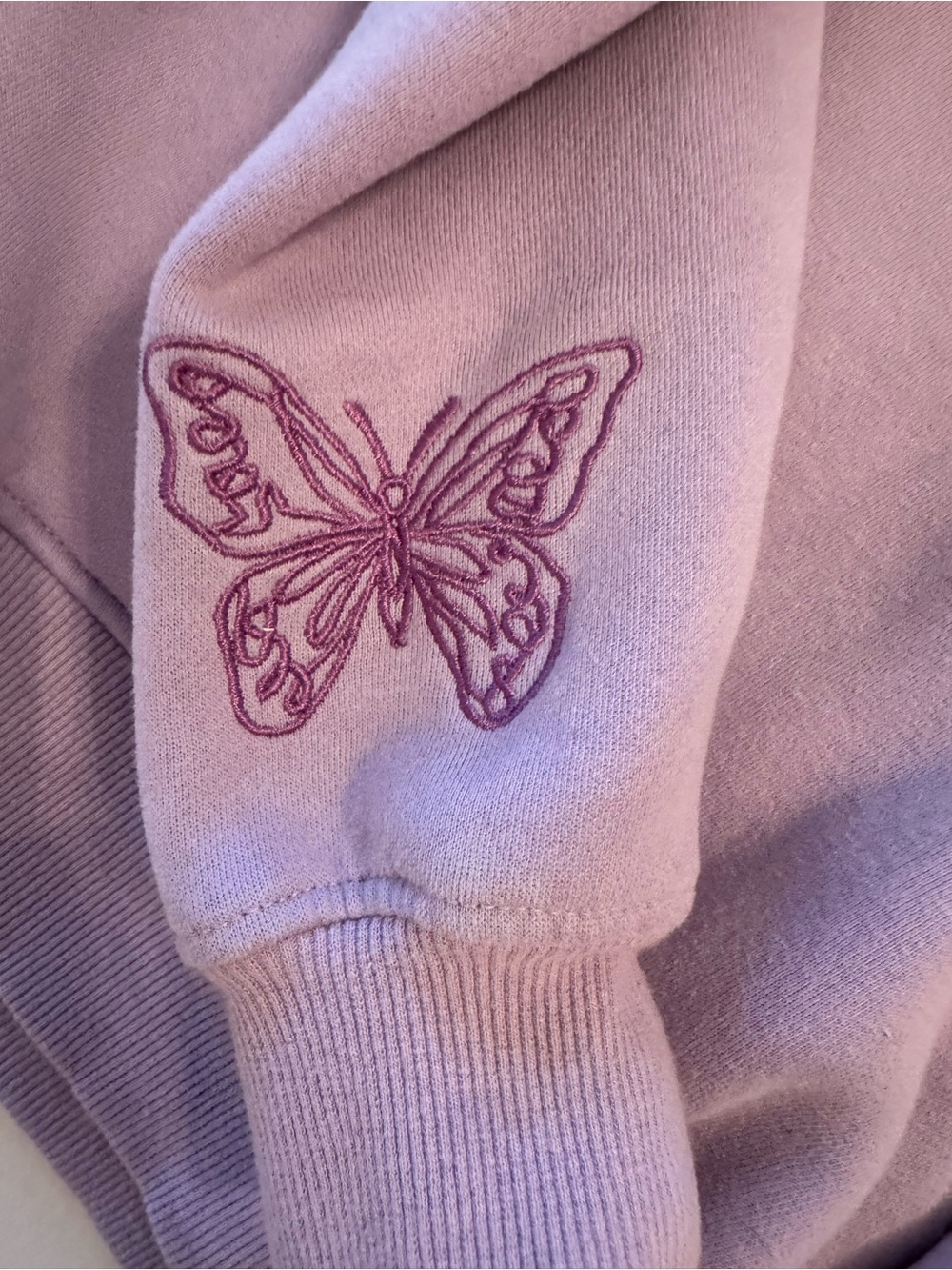 Purple “For The Hope of It All” Pink Palm Puff Hoodie - Picture 4 of 7